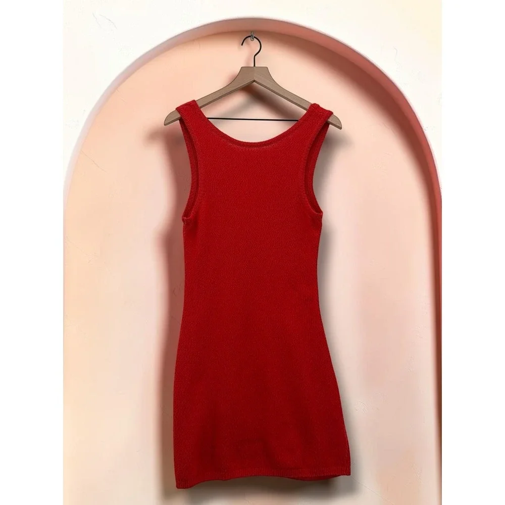 Free People Free-est Red Knit Cardigan and Mini Dress Two Piece Set Size S
